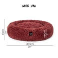 thumbnail image 6 of NICOLE MILLER NEW YORK PET Ellie Fuzzy Solid Donut Pet Bed, Plush, Cozy & Calming, Water Repellent, Non-Slip Bottom, 100% Machine Washable, Burgundy Rose, Medium 28"x28"x7" Round, 6 of 13