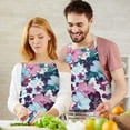 thumbnail image 3 of Pioneer Flower Floral Print Pattern Apron-Garden Aprons for Women with Pockets-Cotton Linen Waterproof Kitchen Cooking Gardening Aprons Adjustable for Kitchen,Cooking,BBQ and Salon 33x27 Inch, 3 of 7
