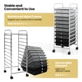 thumbnail image 5 of Costway Art & Craft Storage Carts with 10 Removable Drawers Mental Frame & 4 Wheels Gradient Black, 5 of 6