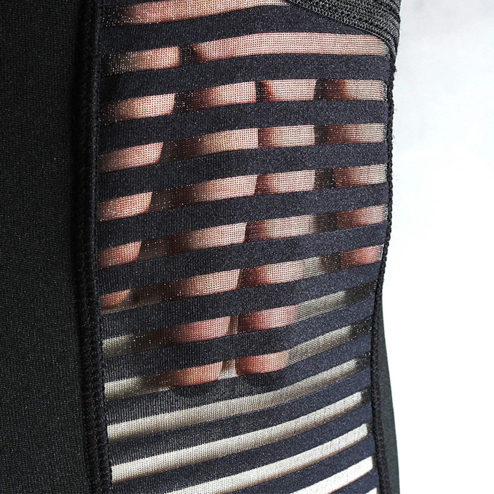 VOSS Women's High Waist Mesh Splice Tight-Fitting Sweat Leggings Yoga Pants  