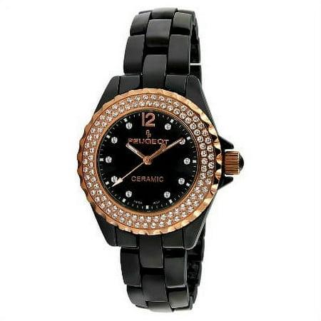Peugeot Women's Black Genuine Ceramic Swiss Watch