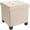 Beige, variant on Ornavo Home 15 Inch Folding Storage Ottoman with Storage, Square Cube Linen Small Storage Ottoman Foot Rest Stool with Legs