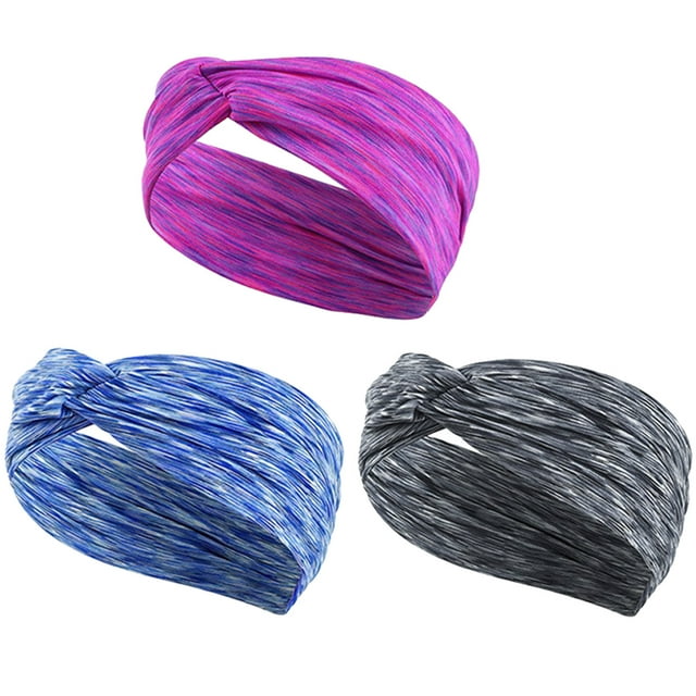 3PCS Sport Bandeau Élastique Doux Absorbant Bandeau de Course Bandeau de Fitness