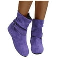 thumbnail image 6 of Cathalem Women's Ankle Boots Female Shoes Adult Boots for Women Low Heel Zipper Zipper Heels Retro Boots Shoes Fashion Breathable Short High Women Boots Leopard (Purple, 9.5), 6 of 6
