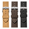 thumbnail image 5 of Morellato Bernini Genuine Nubuck Leather Watch Strap - Dark Brown - 22mm - Chrome-plated Stainless Steel Buckle - MANUFATTI Collection, 5 of 10