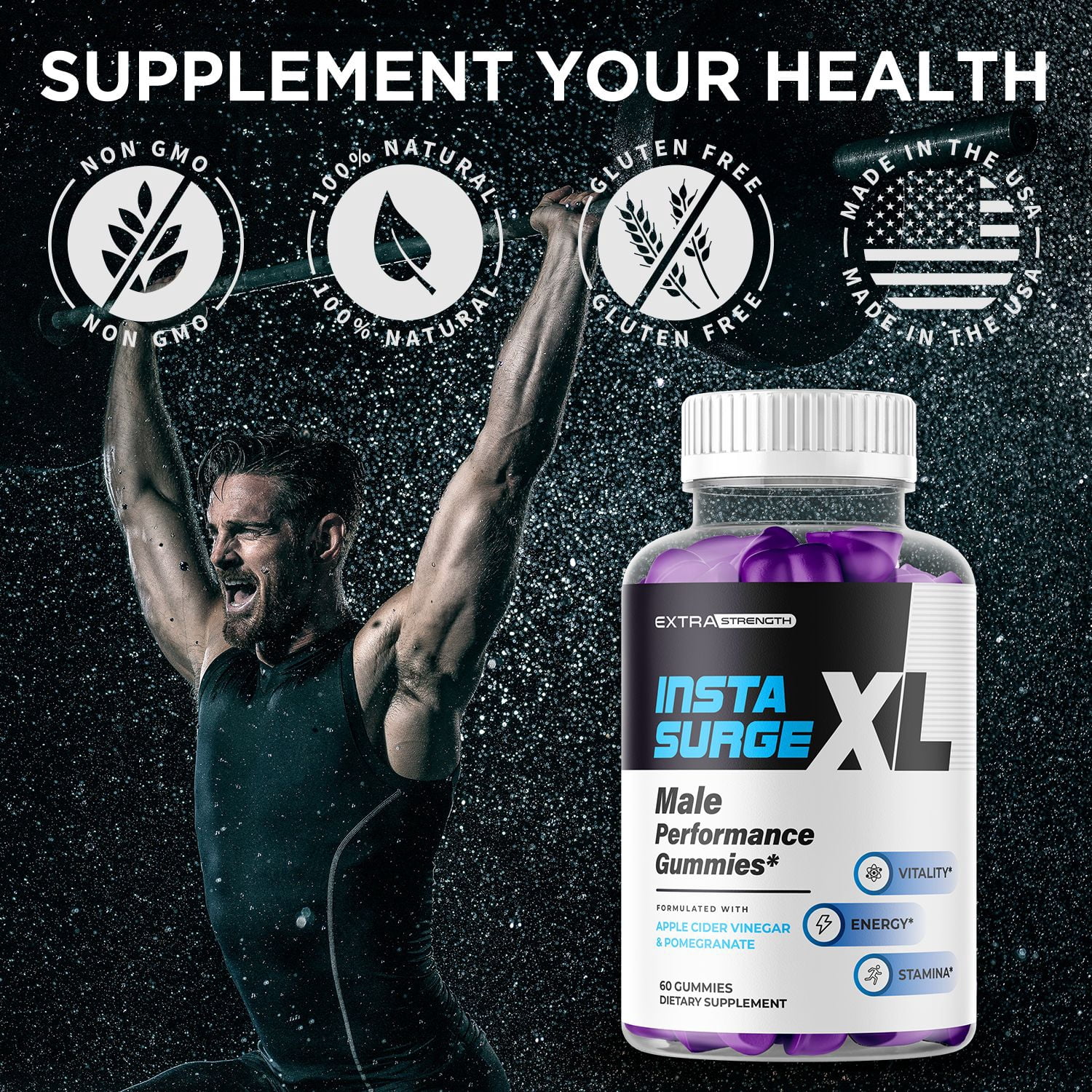 Insta Surge XL Gummies Advanced Formula All Natural Vitamin Supplement InstaSurge XL 120 Gummies