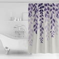thumbnail image 3 of Hokiten Shower Curtain, Purple Ombre Botanical Fabric Shower Curtains for Bathroom, Watercolor Pastoral Leaf Farmhouse Bath Curtain Waterproof Bathtub Curtains with 12 Hooks, Large 72" x 78", 3 of 7