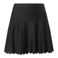 thumbnail image 4 of XIAONU Women's Scalloped Hem Swim Skirt Solid Summer Beach Swim Bottom Skort, 4 of 8