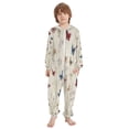 thumbnail image 2 of Soft Big Kids Onesie Pajamas Cozy Loose-Fit Jumpsuits for kids with Pockets for Christmas Lounge & Play Various Colors and Sizes Butterflies, 2 of 8