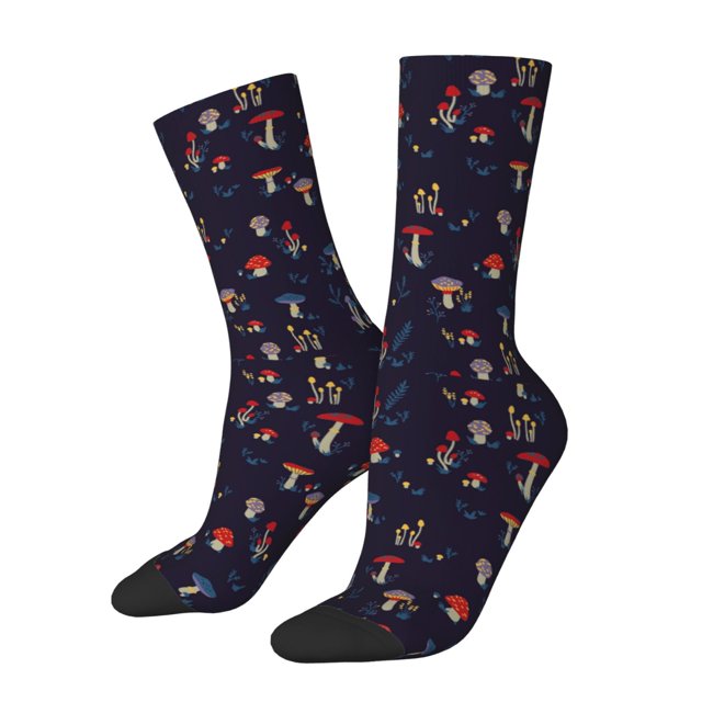 Balery Mushrooms3 Calcetas Largas con Estampado para Hombre y Mujer – Suaves y Transpirables, Talla Única (US 5-11)