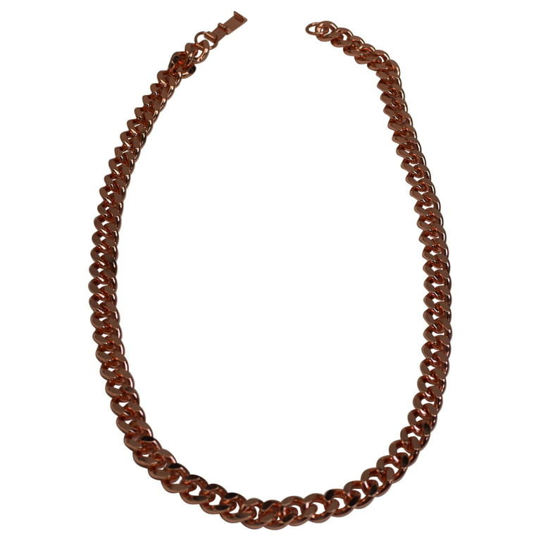 Deluxe Solid Copper Heavy Mens Chain Link 24 inch Necklace