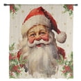 thumbnail image 2 of Christmas Santa, Semi Sheer Curtains Drapes for Living Room, Bedroom, French Doors Window 108 Inches Long, Winter Gold Snowflake Berry Rod Pocket Chiffon Curtain Drapery Voile Draperies Panel, 2 of 6