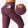 thumbnail image 3 of CoreFlex Leggings with Pockets for Women Charm Scrunch Workout Leggings V Cross Waist Butt Lifting Gym Yoga Pants, 3 of 10