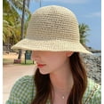 thumbnail image 3 of CoCopeaunts Women Sun Hat Wide Brim Sun Hat for Women Cute Woven Knitted Straw Hat Foldable Bucket Hat Outdoor Holiday Beach Hat, 3 of 3
