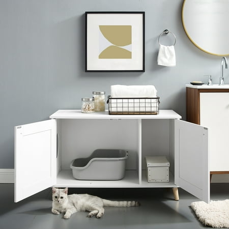UPC: 0850018680714 | Sam s Pets Becky 24.5 White Cat Tree End Table and Litter Box Enclosure