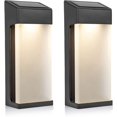 thumbnail image 2 of Apliques de pared LED solares con carcasa de aluminio, luz blanca cálida, 10 lm, paquete de 2 para uso en exteriores, 2 of 5