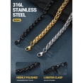 thumbnail image 6 of PROSTEEL Chain Neckalce for Men Women 6mm 24 inch Male Wheat Black Chain Stainless Steel Jewelry Gift for Fathers Day Birthday Graduation for Husband Dad Son, 6 of 7