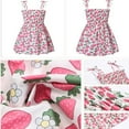 thumbnail image 6 of XBASW Toddler Baby Girls Sleeveless Dress Spaghetti Strap Sundress Kids Summer Printed Dresses for 1-6T Girls, 6 of 11