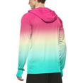 thumbnail image 4 of WTOBBY Men's Long Sleeve Gradient Hoodie with SPF/UV Protection, Sun Protective Shirt for Outdoor Wear, Quick-Dry Breathable Design for All-Day Comfort ,Hot Pink L, 4 of 4