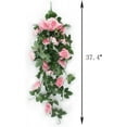 thumbnail image 6 of ZOELNIC 2PCS Artificial Hanging Flowers 3.3Ft Artificial Rose Vine Hanging Plants Artificial Flower for Home Room Garden Wedding Indoor Outdoor Decoration, Champagne, 6 of 10