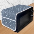 thumbnail image 1 of Leaves Microwave Oven Cover, Branches over Denim Background Contemporary Fashion Nature Mix Art Deco, Water Resistant Organizer with Pockets for Kitchen, 36" x 12", Pale Blue Slate, by Ambesonne, 1 of 4