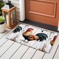 thumbnail image 4 of Vintage Rooster Front Door Rugs 2x3 ft Colorful Chicken White Wooden Broad Small Rug for Entryway Non Slip Washable Bathroom Door Mat Absorbent Floor Mat for Indoor Entrance, 4 of 9