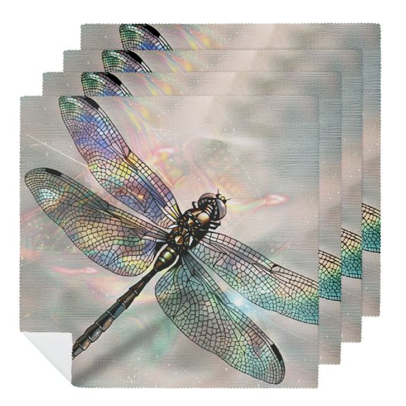 JRXY Dragonfly Wings Sky Polyester Cloth Napkins for Dining Table Kitchen Party Decor, Farmhouse Theme, Set of 4 2 PCS