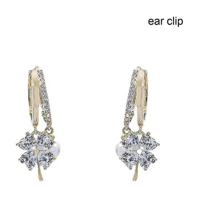 Purple Crystal Pearl Ear Studs, Allergen-free & Stylish For Various Occasions----White--Product code 71679 White