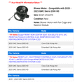 thumbnail image 2 of Blower Motor - Compatible with 2020 - 2025 GMC Sierra 2500 HD 2021 2022 2023 2024, 2 of 3