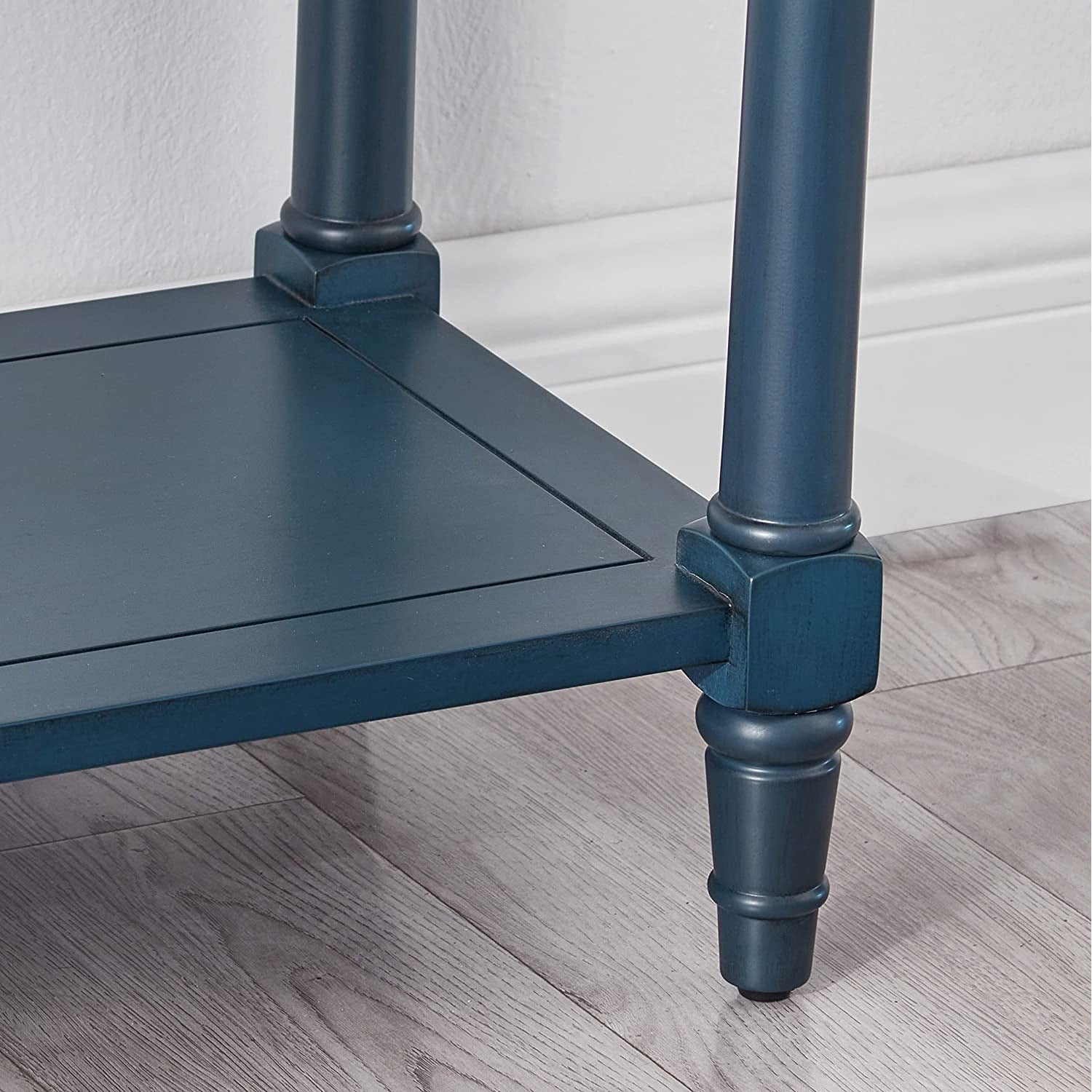 BSHTI Console Table with Drawers, Modern Wooden Entryway Table with Storage Shelf for Living Room, Blue