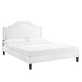 thumbnail image 2 of Modway Adelaide Performance Velvet Queen Platform Bed in White, 2 of 10