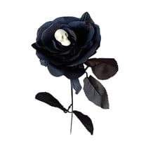 1pcs Black Burgundry Layout With Skull Head Halloween Decoration Artificial Rose Simulation Flower Photo Props Festival