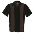 thumbnail image 4 of Maximos Men's Retro Classic Two Tone Bowling Shirt Dark Gray Burgundy M, 4 of 12