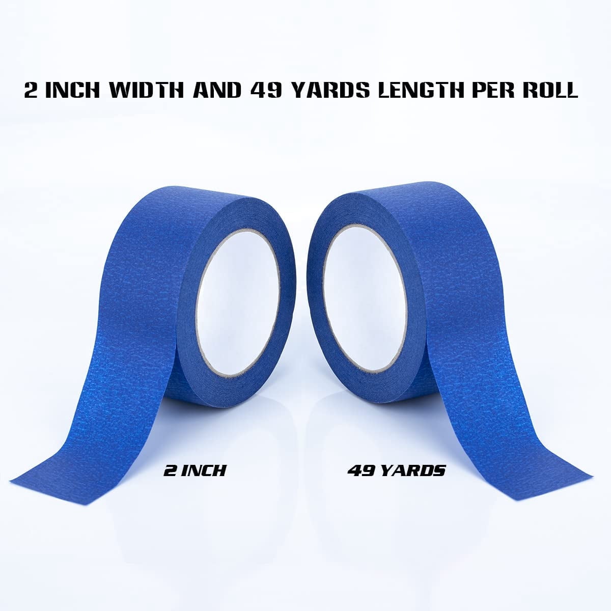 Blue Painters Tape, 2 Inch Masking Tape Bulk for Multi-Surface, Produce Sharp Lines, Residue-Free 196 Yards Total Set of 4 Rolls