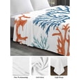 thumbnail image 6 of Ocean Coral Full Size Flat Sheet, Wrinkleproof & Fadeproof Cooling Flat Bed Sheet Only, Coastal Orange Blue Green Nature Abstract Breathable Soft Bedding Top Sheets 81 x 96 Inches, 6 of 8