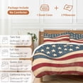 thumbnail image 6 of 3 Piece Vintage American Flag Duvet Cover Set California King,Microfiber Comforter/Quilt Cover with Corner Ties and 2 Pillowcases,Blue Red White Star US Flag All Season Bedding with Zipper Closure, 6 of 8