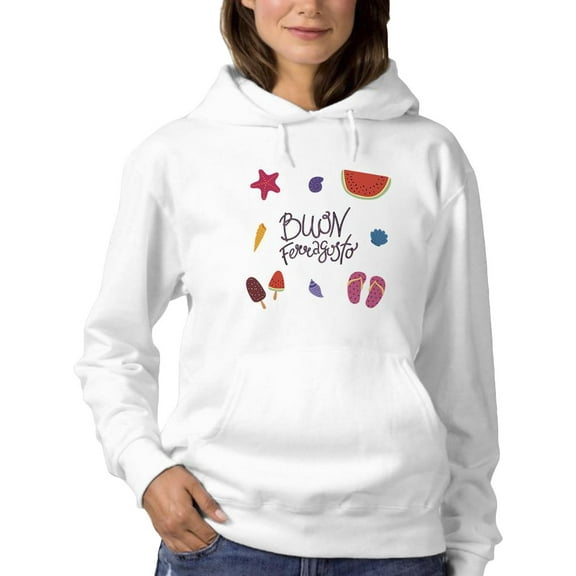 Buon Ferragosto Beach Fun Hoodie Women -Image by Shutterstock, Female Small