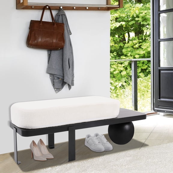 47.2*13.77*17.71in Modern Elegant Appearance Floor Standing Black White Entryway Bench for Living Rooms