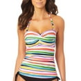 thumbnail image 2 of Anne Cole Womens Striped Bandeau Tankini Swim Top, 2 of 4
