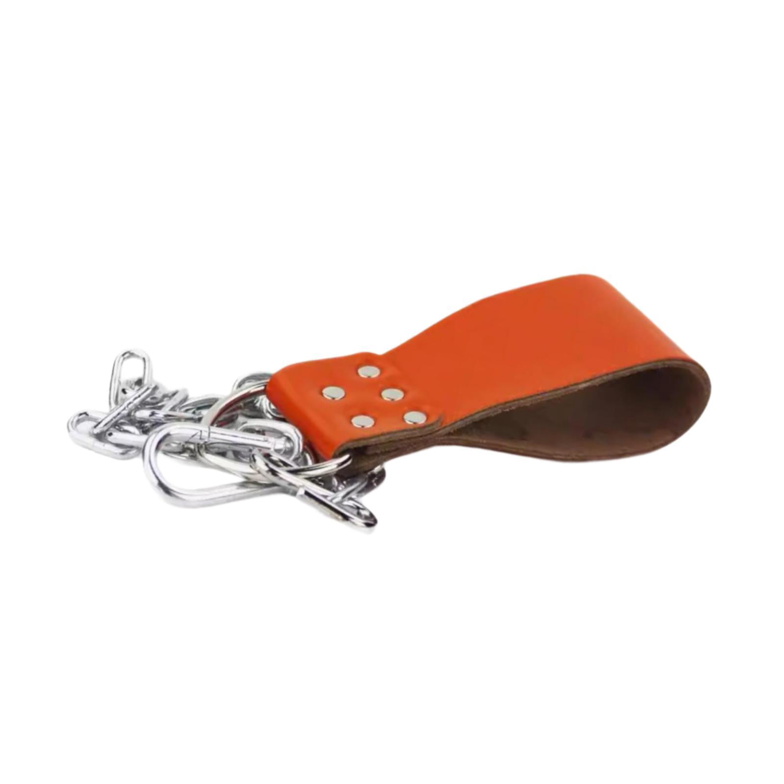 DimyFew Dumbbell Loading Strap Accessories with Chain LAT Pull Down Attachment PU Weight Orange