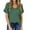 Green, variant on Green Tops for Women Trendy Short Sleeve Casual V-Neck Solid T-Shirts Women Blouses XXL