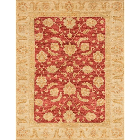 Ahgly Company Indoor Rectangle Abstract Orange Abstract Area Rugs, 8' x 12'