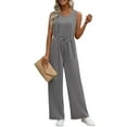 thumbnail image 3 of UVN Jumpsuits for women Summer Casual Romper Sleeveless Wide Leg Long Pants Outfits Dressy Woman Clothes, 3 of 9
