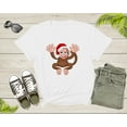 thumbnail image 5 of Fun Monkey Wearing Xmas Hat Cute Animal Cartoon Character T-Shirt Monkey Lover Gift T Shirt for Men Women Kids Boys Girls Graphic Tshirt, 5 of 8