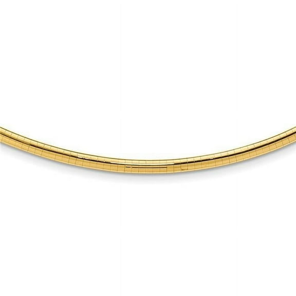 14k Polished 4mm Standard Weight 18 inch Domed Omega Necklace OD4