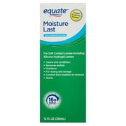 Equate Moisture Last Multi-Purpose Solution for Soft Contact Lenses, 12 fl oz, Compare to Opti-Free Pure Moist