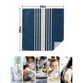 thumbnail image 4 of Navy Blue Beige Striped Cloth Napkins Set of 8 Reusable Dinner Napkins, Modern Farmhouse Retro Lines Cocktail Napkin Washable Table Napkins for Wedding/Holiday Party/Baby Shower 20"x20", 4 of 7