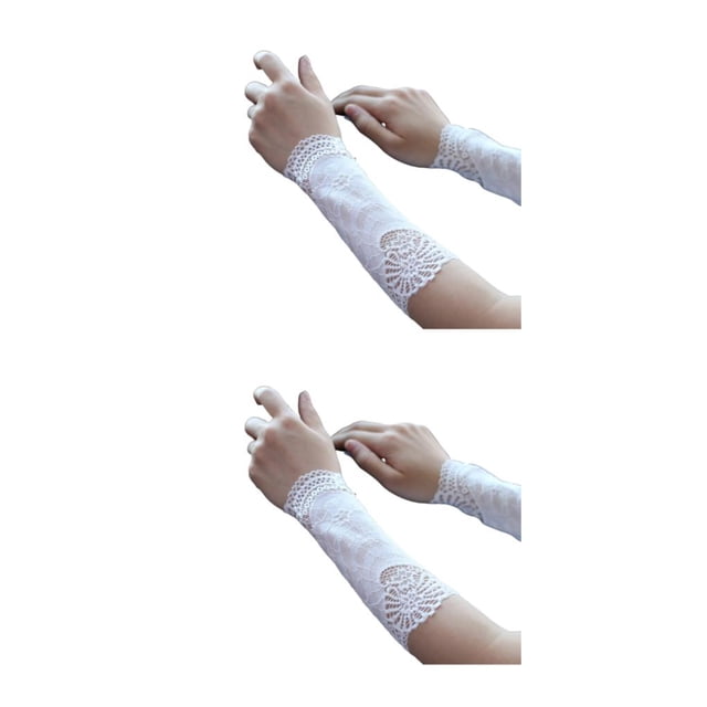 tamizeot Polyester Stay Cool And Protected With Breathable Arm Sleeves Wide Application Sunscreen Arm Sleeves White Length 18cm 2Set
