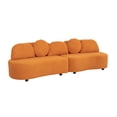 thumbnail image 5 of Orange Teddy Sofa, Left-Facing Chaise Lounge - Modern Living Room Couch, Cozy Soft Fabric, Deep Seating, Apartment Sofa, 88'' Wide, Durable Frame, 5 of 8