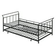 thumbnail image 6 of PAPROOS Daybed with Trundle Included, New Upgraded Twin Size Metal Daybed Frame with Strong Slat, Heavy Duty Extendable Daybed with Pull-out Trundle Bed, No Box Spring Needed, Black, 6 of 9